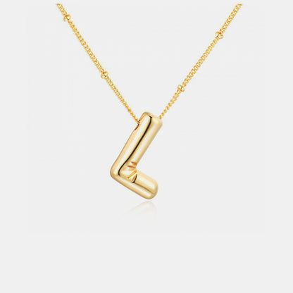 Gold-Plated Letter Pendant Necklace