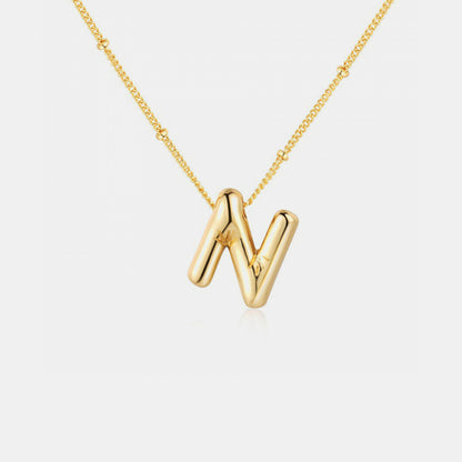 Gold-Plated Letter Pendant Necklace