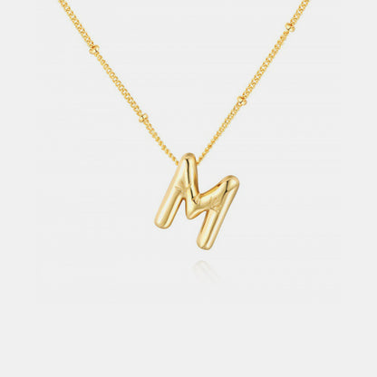 Gold-Plated Letter Pendant Necklace