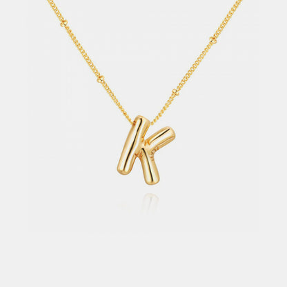 Gold-Plated Letter Pendant Necklace